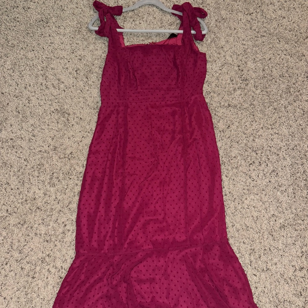 Lulu's Fuchsia Sleeveless Dress with Bow Straps